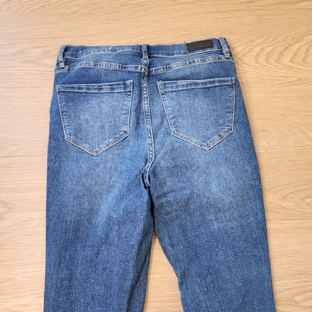 Nicole Miller Jeans Size 4 Soho High Rise Skinny Crop Blue Stretch Raw Hem 30x26 - Picture 11 of 13